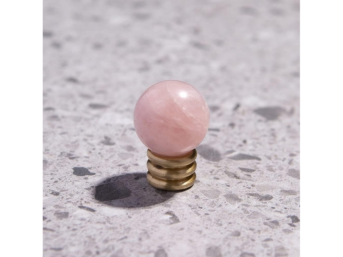 Porta Decorativa Em Latão, C, 4065, Rosa, Tamanho P (infantil). Puxadores De Cristal Rosa.