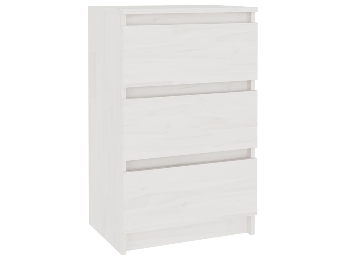 Conjunto 1 Mesa De Cabeceira Vidaxl Branco Madeira De Pinho Maciça (40 X 29.5 X 64 Cm)