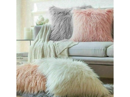 2026 funda de Almohada de Pelo Falso Suave e Fluffy para Sofá, Colorida, Tamanho 43x43cm, Cremallera Invisível, Material Poliéster, Sem Relleno