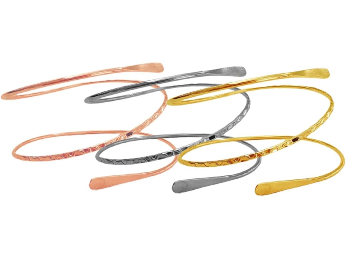 De 3 Pulseiras De Metal Ajustáveis, Joias Para O Braço Para Mulheres E Meninas, Design