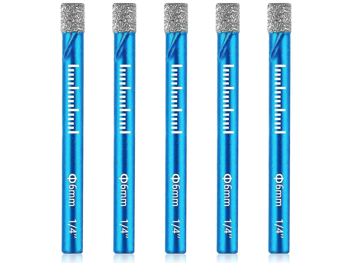 Broca Para Azulejos, 5 Peças De 6 Mm, Broca Diamantada Soldada A Vácuo Slowmoose