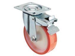 Roda Industrial Placa de Poliuretano Com Freio 125 mm WOLFPACK LINEA PROFESIONAL
