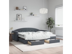 Vidaxl Sofá cama C/ Gavetão e Gavetas 90x190 Cm Veludo Cinzento escuro
