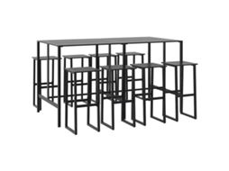 Conjunto de Bar para Jardim 9 Pcs Aço Revestido a Pó Preto MAISON EXCLUSIVE