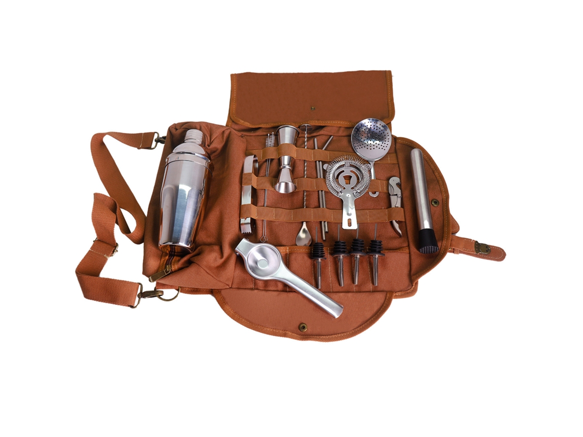 Conjunto Completo de Utensílios de Bar em Aço Inoxidável para Mixer, com Bolsa de Tecido.estilo 9 YUNZII