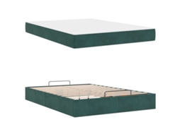Conjunto de Estruturas de Cama com Colchão 2 Pcs Verde Veludo MAISON EXCLUSIVE