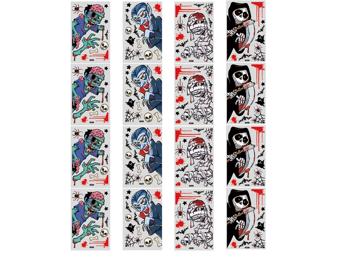 Halloween Window Art, Decorações Assustadoras Com Adesivos Estáticos Reutilizáveis, Pvc Não Adesivo Para Aplicação Sem Complicações Em Portas E Janela