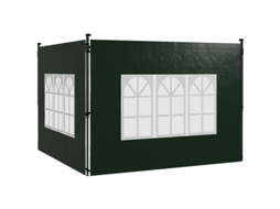 Conjunto De 2 Painéis Laterais Para Gazebo 3x3 3x6 Painéis Laterais Impermeáveis Com Janela Verde Escuro Cs