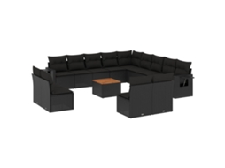 Garden Sofa Set, Garden Sofa Sets Vidaxl Preto Rattan / Vime (n/a)