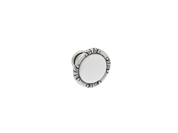 Puxador para Móveis em Zamac e Porcelana com diâmetro de 38 mm e acabamento Prata Antiga Brilhante, conjunto de 6 HARDWAREXCHANGE