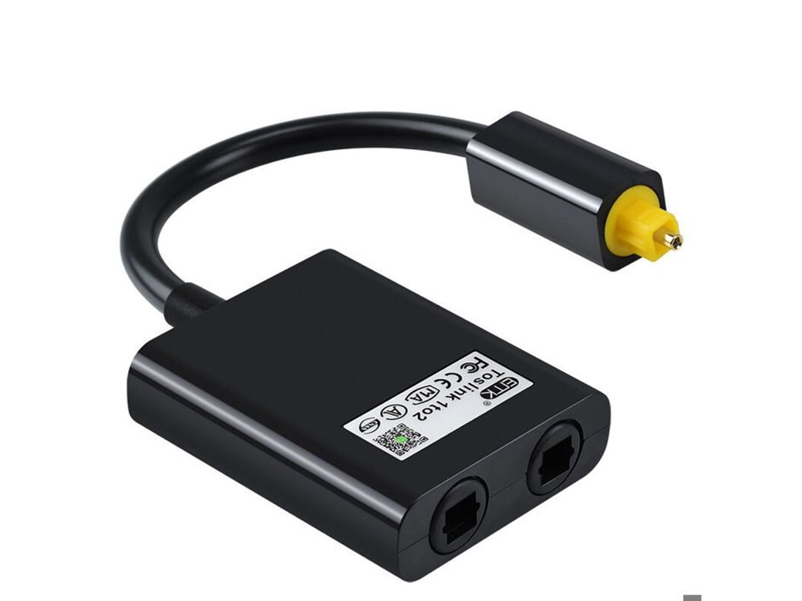 Adaptador de áudio 1 par 2, divisor óptico de cabo digital, adaptador de áudio de fibra óptica, adaptador distribuidor de fibra. Gigicial