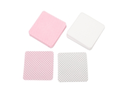 Lenços De Unha Sem Fiapos (dupla Face, Camada Tripla, Algodão Macio, Esquema De Cores Rosa E Branco) Eoocoo