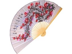 Leque Decorativo Chinês Elegante Estilo Oriental Feito Papel Bambu 0 9 Fácil Instalar Ideal Casamentos GOKOCO