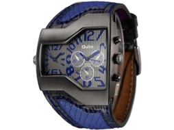 Lurelia Relógio Masculino, Movimento De Quartzo, Duplo Fuso/mostrador