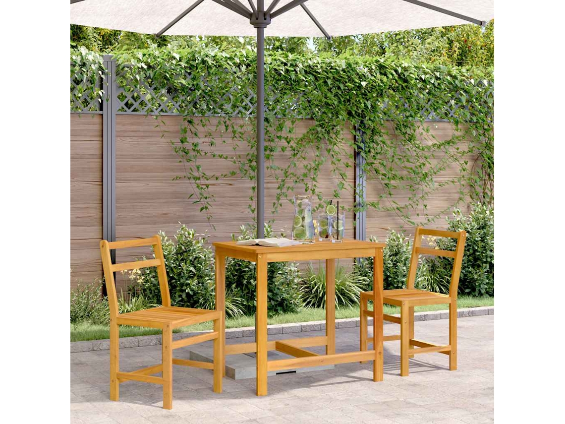 Vidaxl Conjunto De Varanda 3 Pcs Madeira De Acácia Maciça