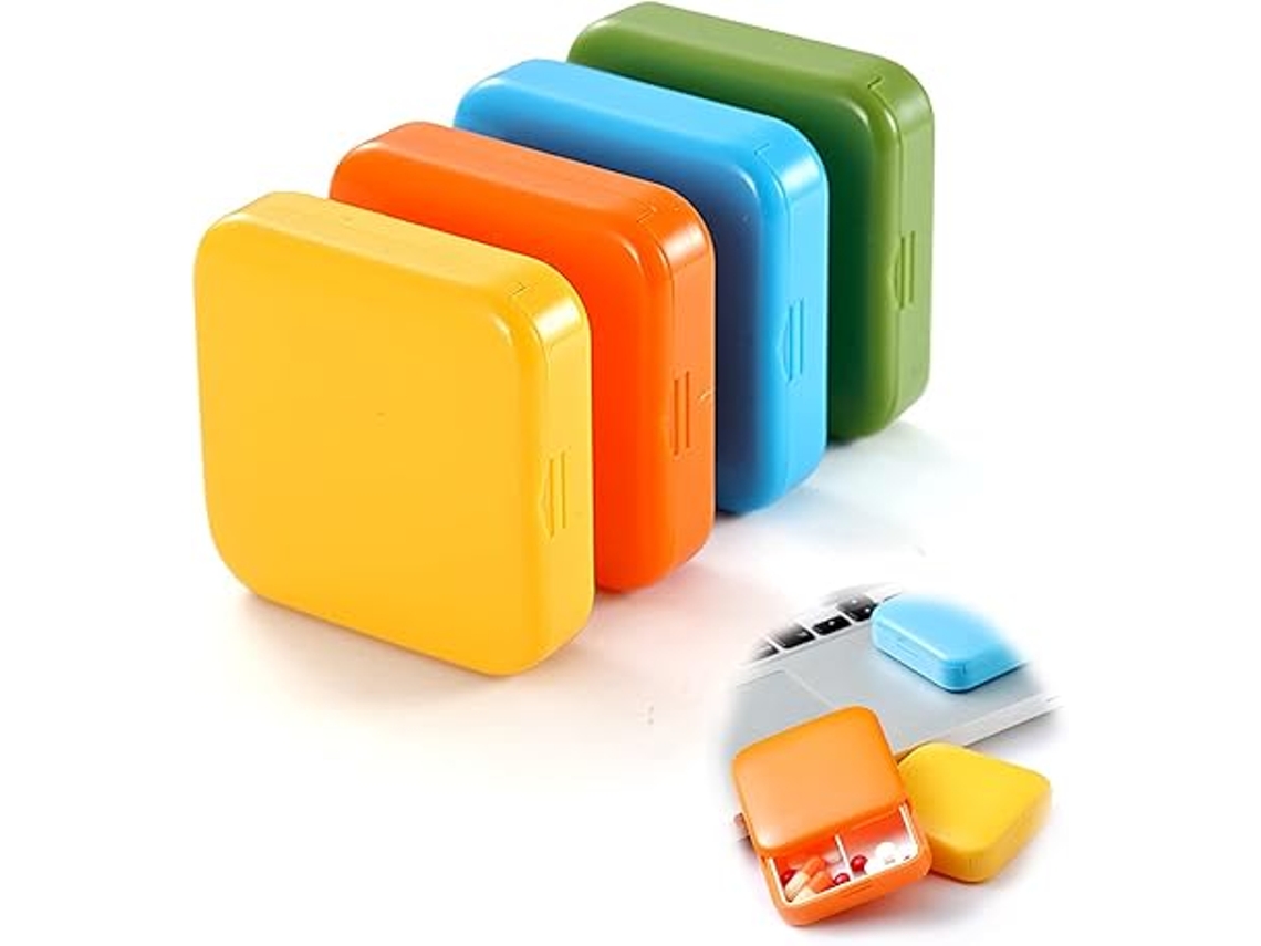 Conjunto De 4 Pequenas Caixas Para Guardar Medicamentos Com 2 Compartimentos Cada, Portáteis. Aquaforge