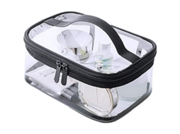 Bolsa De Maquiagem Transparente Portátil Impermeável Pvc Para Viagem Organizador De Pincéis Preto