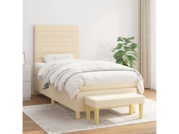 SYFAX™ Cama com Molas/colchão 90x190 Cm Tecido Cor Creme