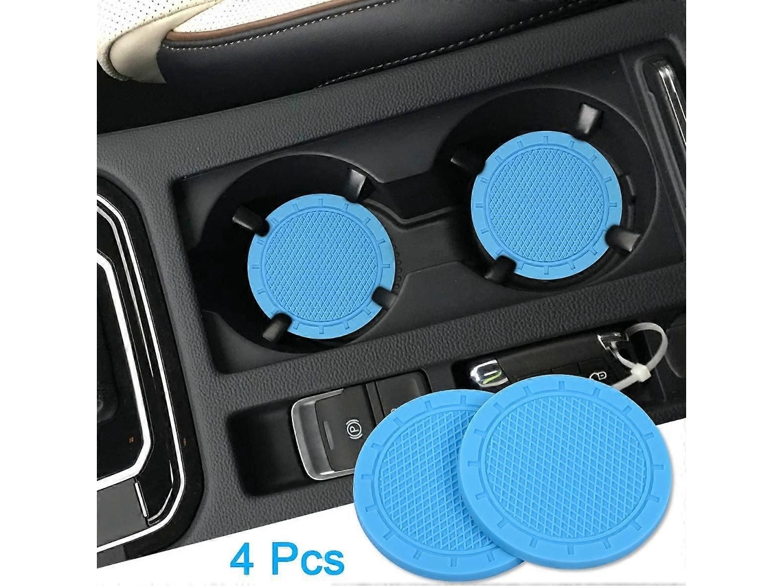 Porta-copos Para Carro, Pacote Com 4 Da Wisdompro, Inserção De Pvc Para Porta-copos (2,75 Polegadas De Diâmetro, Azul Claro)