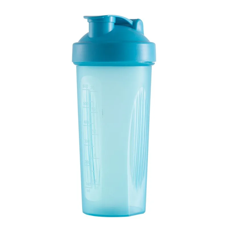 Garrafa Portátil À Prova de Vazamentos de 600ml para Proteína em Pó com Balança e Copo Misturador. MDUG (azul)