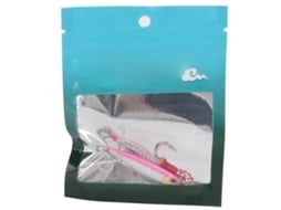 Isca Artificial Metal com Olhos 3d e Penas 10g Rosa Laser