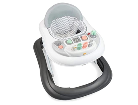 Leogreen Andador, Cadeira de Balanço para Primeiros Passos, Padrão Cinza com Brinquedos, Faixa Etária 6 a 18 Meses