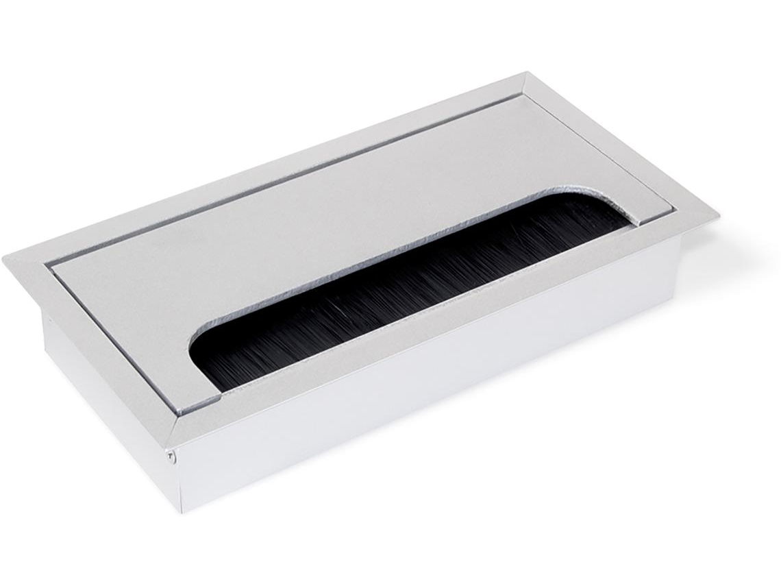 Passa-cabos para mesa Quadrum EMUCA retangular 159x80mm embutido Alumínio Anodizado mate