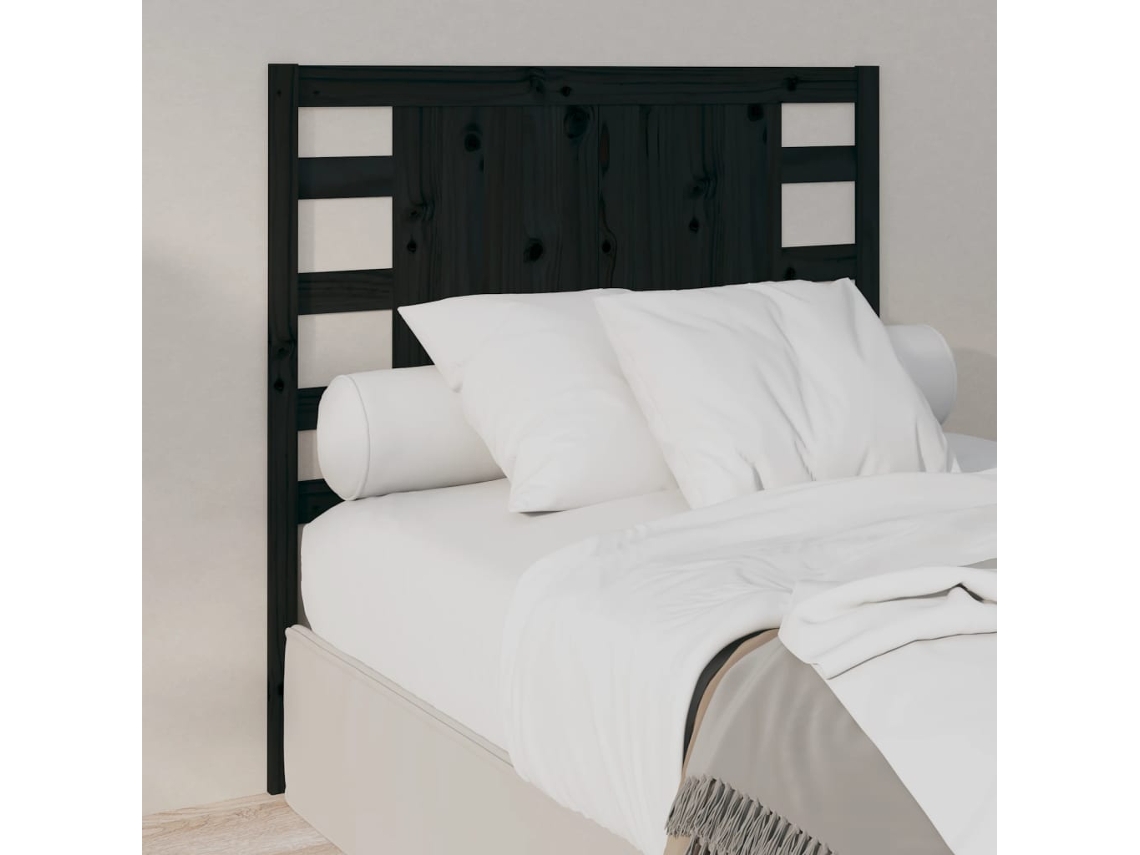 Cabecero 106x4x100 cm Pino Macizo Negro