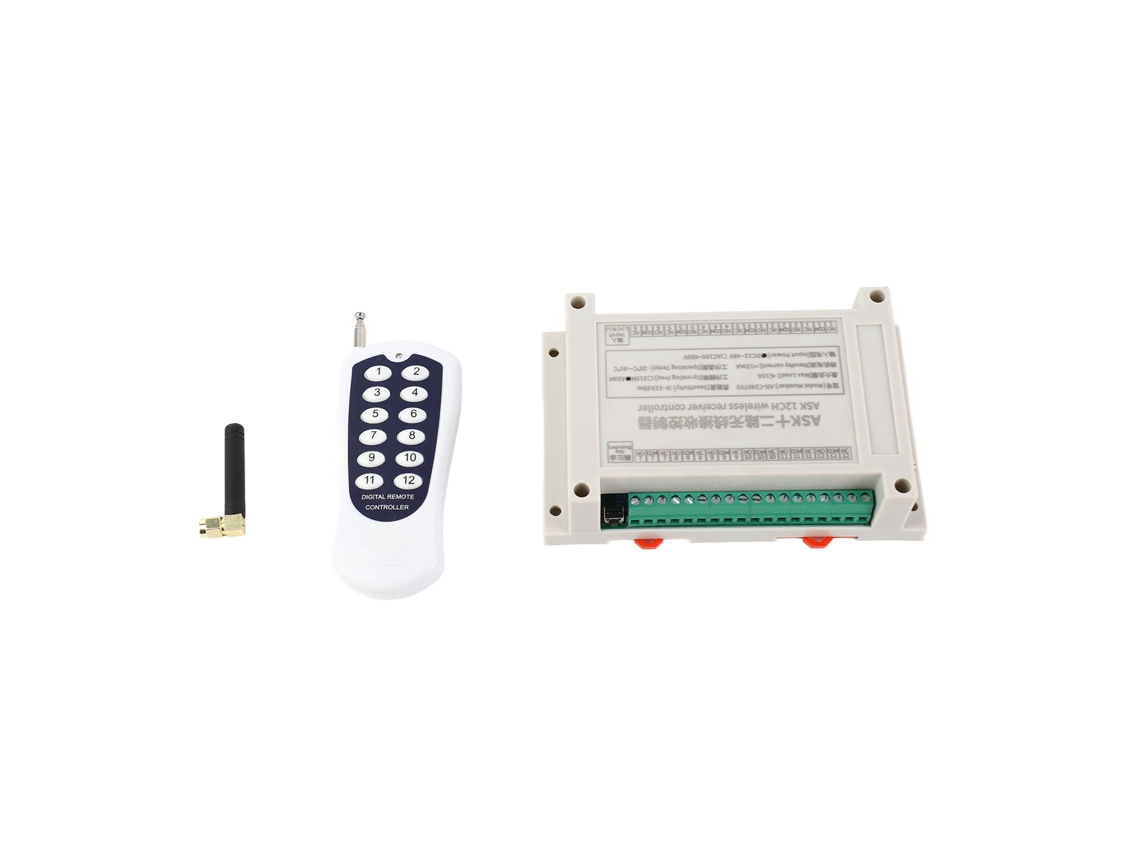 Receptor De Relação 12 Canais 10a Com Transmissor 433mhz Controle Remoto Sem Fio 12-36v Dc