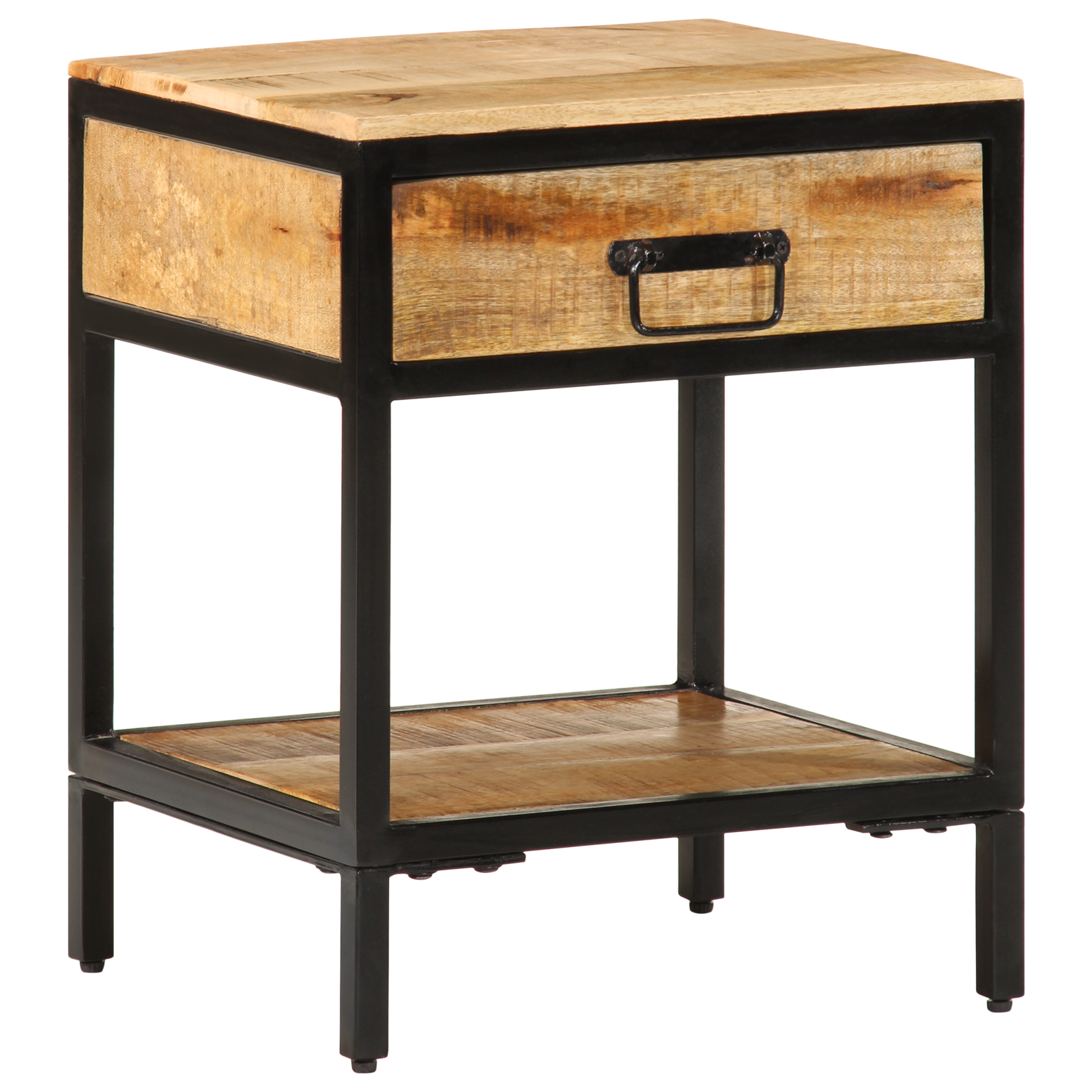 Conjunto 1 Mesa-de-cabeceira Vidaxl Castanho Madeira De Mangueira Maciça (40 X 35 X 50 Cm)