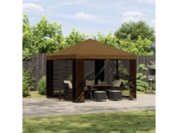 Vidaxl Gazebo De Jardim Com Laterais 3 X 3 M Cinzento-acastanhado