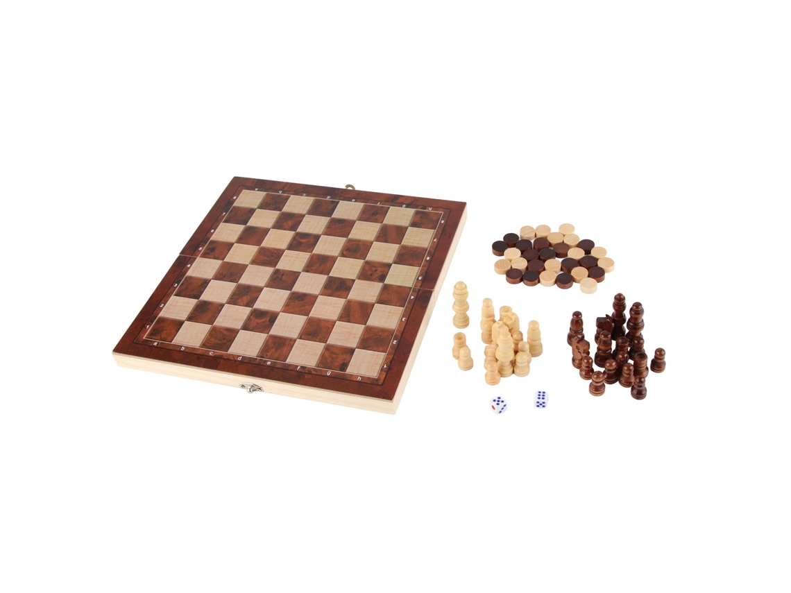 Conjunto De Jogo De Tabuleiro 3 Em 1 Xadrez E Damas Para Crescimento Intelectual