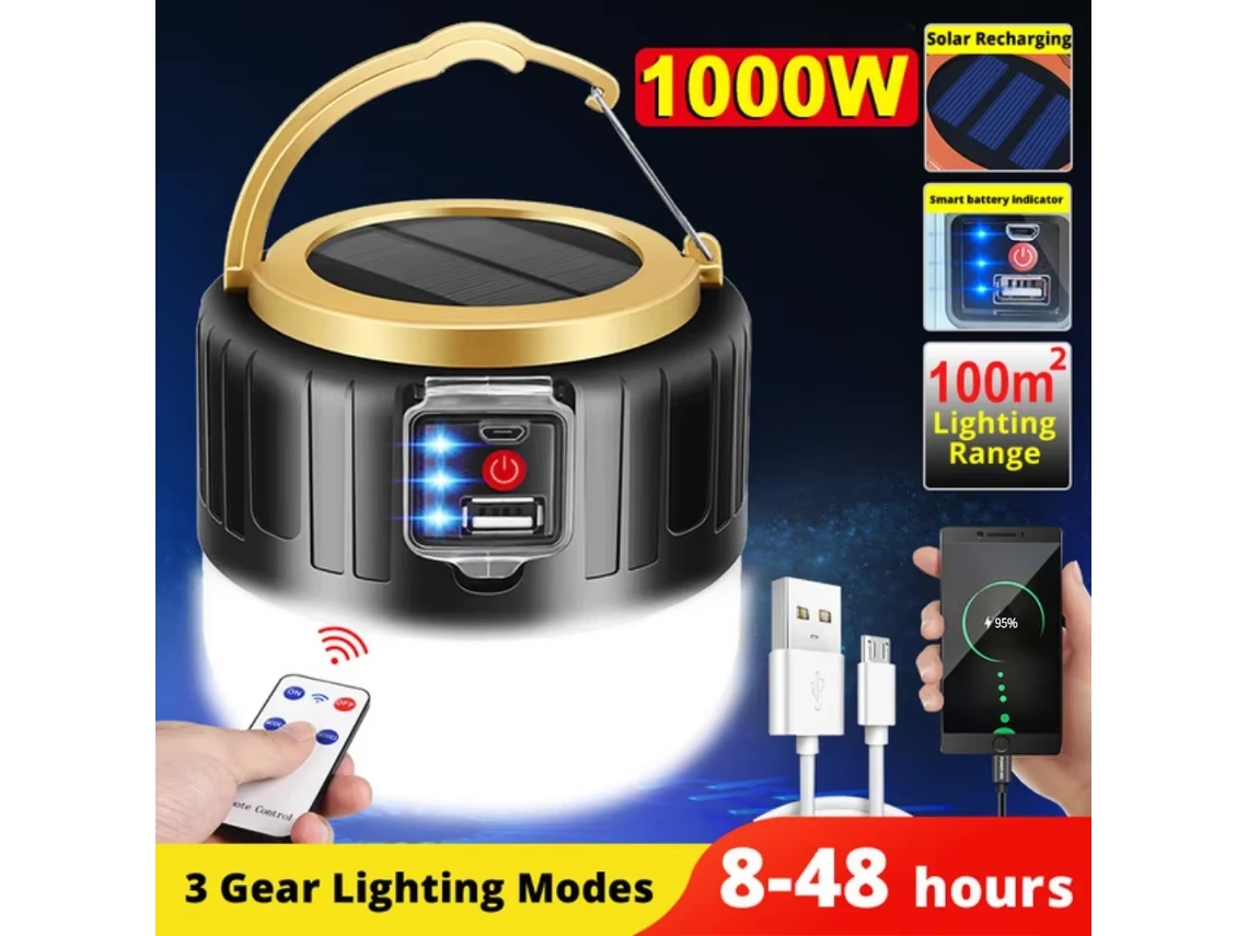 Luzes De Acampamento Led Solares Para Áreas Externas, Recarregáveis ​​por Usb, Lanternas Portáteis, Luz De Emergência Para Pesca, Aquaforge