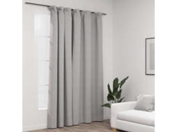 Vidaxl Cortinas Opacas Aspeto Linho Com Ganchos 290x245 Cm Cinzento