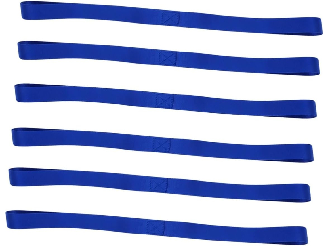 Conjunto de 6 fitas de gravata em Dacron azul