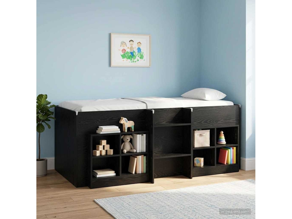 Vidaxl Armário De Cama 2 Unid. Carvalho Preto 66 X 33 X 48 Cm