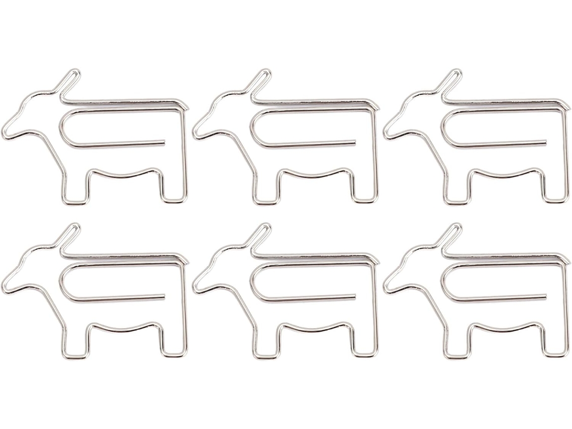 100-clipes De Papel Em Formato Vaca, Clipes De Papel Fofos Em Formato Animais, Clipes Decorativos, Arame De Ferro Para