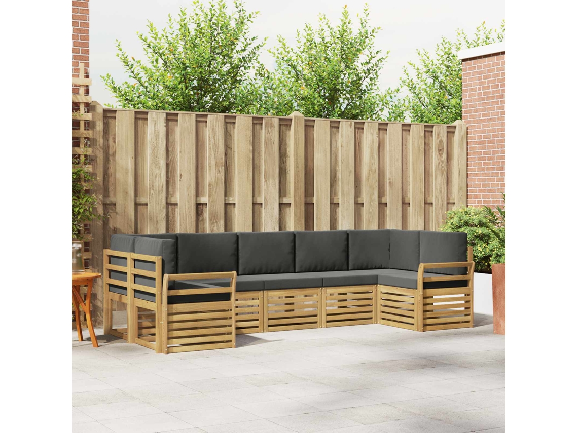 Vidaxl Conjunto De Sofás Para Exterior 7 Unid. Branco E Antracite