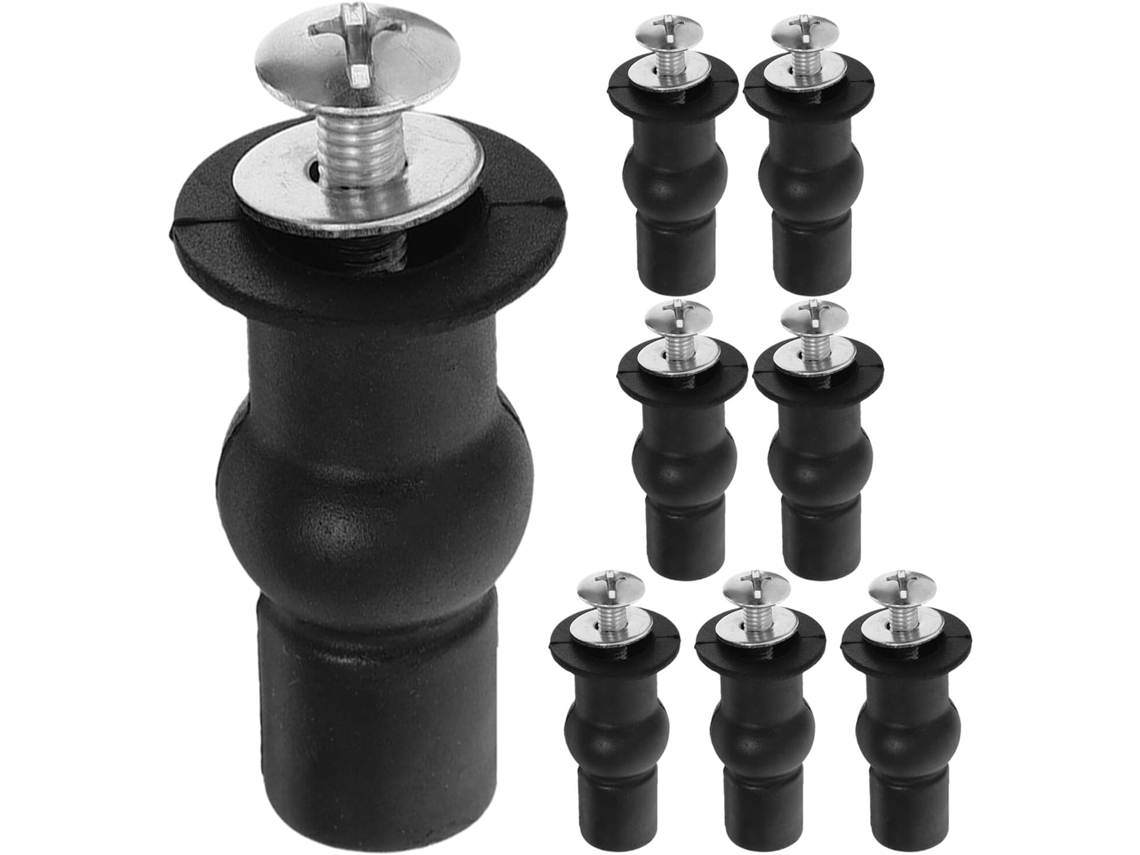 Conjunto Kisangel Com 8 Parafusos Para Assento De Vaso Sanitário, Parafusos De Borracha E Porcas Metal Pretas