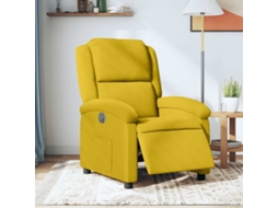 Vidaxl Poltrona Elétrica Reclinável Veludo Amarelo