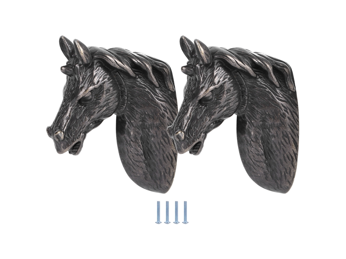 Juego De Tiradores Modernos De Gabinete Con Cabeza De Caballo Para Cocina Armario Cajón Puerta Knob Negro Marrón