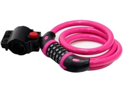 Cadeado de bicicleta de alta segurança Slowmoose MX 1,2" 12 mm com combinação reconfigurável de 5 dígitos (rosa)