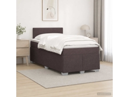 Vidaxl Cama Box Spring Com Colchão E Led Marrom Escuro 120 X 190 Cm