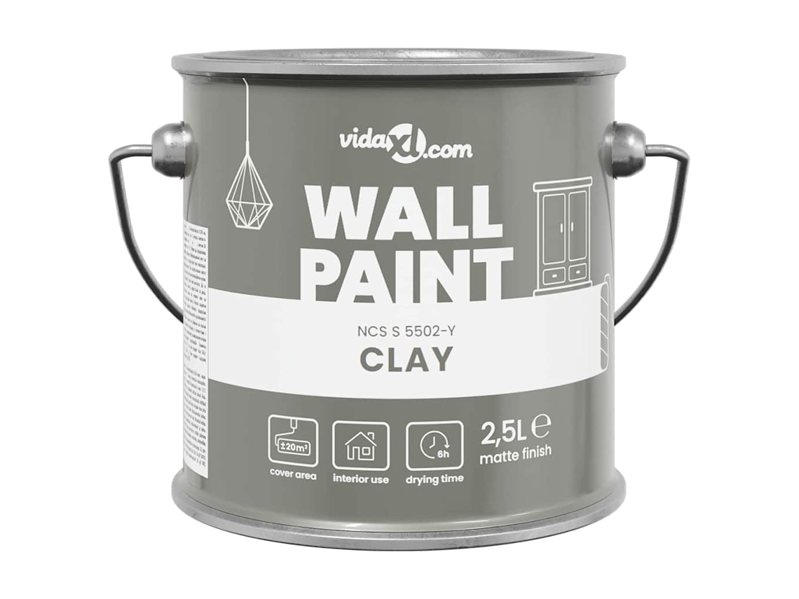 Conjunto 1 Tinta De Parede Vidaxl Cinzento (2,5 L)