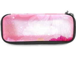 Porta-lápis Aquarela, estampa floral, rosa, grande capacidade, ideal para escola, mesa e adultos.
