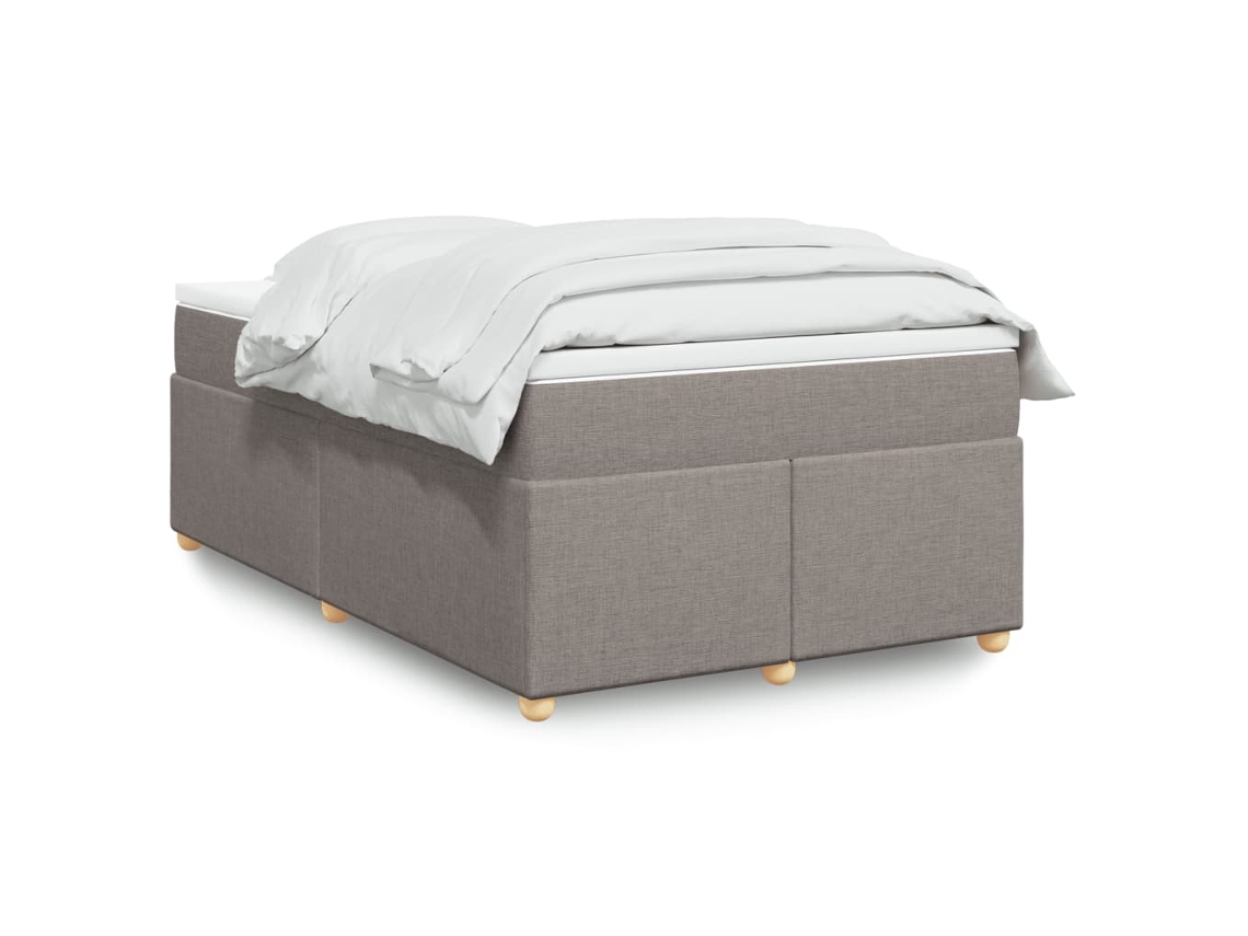 Vidaxl Cama Com Molas/colchão 120x200 Cm Tecido Castanho-acinzentado