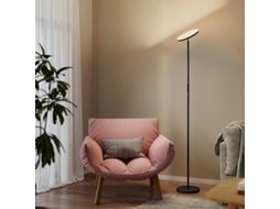 Luminária Rgb De Pé Com Iluminação Ascendente, Regulável, Controle Remoto E Tátil, Cabeça Giratória 350°, Preta