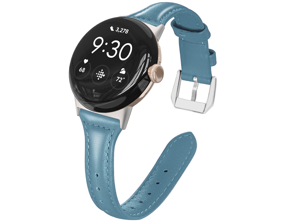 Bracelete Para Google Pixel Watch 3/4, Couro Pu, 45mm（azul Claro）czhhmart