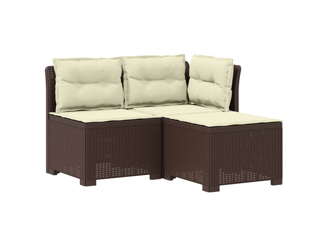 Maison Exclusive - Sofá De Jardim 3 Lugares Com Almofadas Visual Rattan Pp
