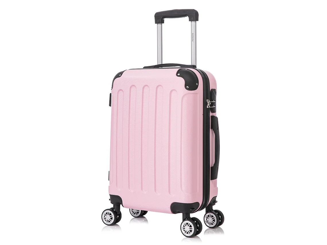 Mala de Cabine RAYKONG Rígida 4 Rodas Rosa (55x40x20 cm - 40 L)